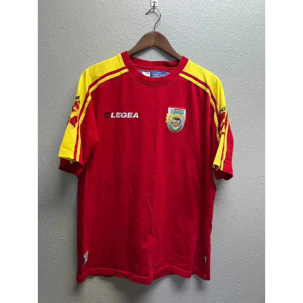 Vintage Veroli Basket Shirt Legea Italian Basketball Team Red Yellow Sports Tee